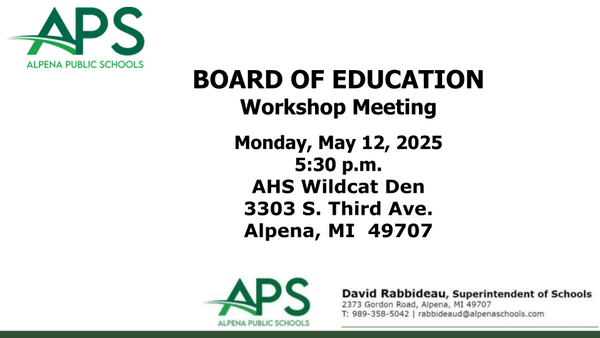 BOE Workshop Change of Venue to AHS