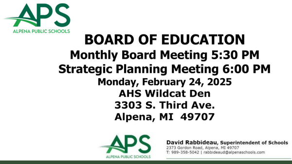 Board Meeting and Strategic Plan Summit moved to AHS